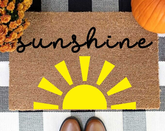 Sunshine Doormat, Customized Doormat, Outdoor Welcome Mat, Personalized Doormat, Unique Doormat