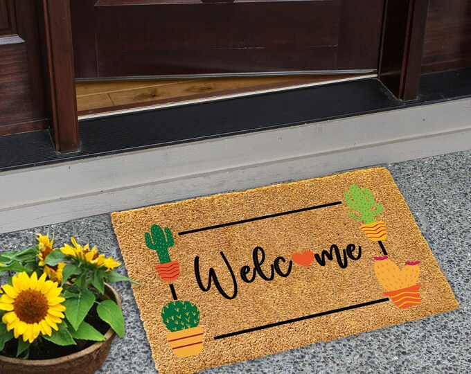 Welcome Doormat, Welcome Mat, Personalized Custom Doormat, Personalized Gift, Painted Doormat For Housewarming Gift
