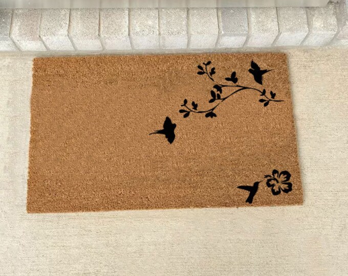Birds Playing In The Tree Mat, Custom Doormat, Small Doormat, Personality Doormat, Welcome Mat, Coir Rug