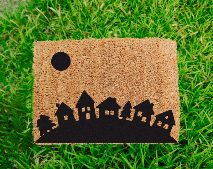 Silent Night Doormat, Funny Doormat, Personalized Gift, Custom Door Mat For Front Door, Painted Doormat