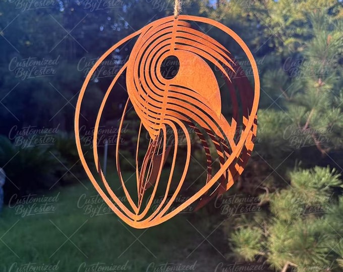 Rustic Metal Tai Chi Wind Chime, Feng Shui Garden Art, Outdoor Zen Wind Chime,  Patina Taoist Yin Yang Decor, Gifts for Mom