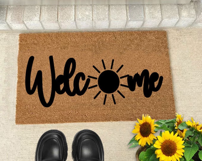 Welcome Doormat, Personalized Custom Doormat, Personalized Gift, Painted Doormat For Housewarming Gift