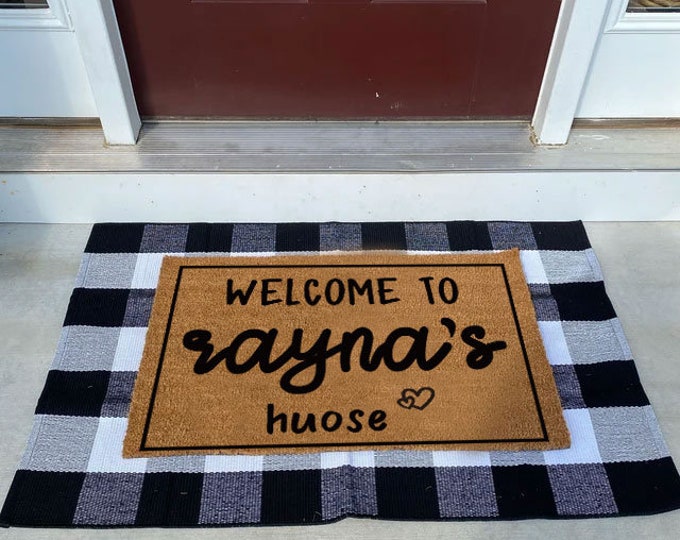 Welcome to XXX House Doormat, Grandparent gift, Custom Door Mat For Front Door, Personalized Doormat