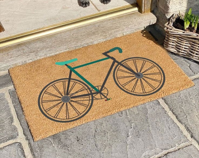 Bike Doormat, Welcome Doormat, Custom Door Mat For Front Door, Personalized Custom Doormat, Personalized Gift