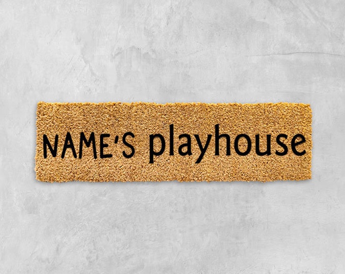 Kids Custom Playhouse Doormat, Summer Door Mat, Summer Porch, Custom Doormat, Cute Doormat