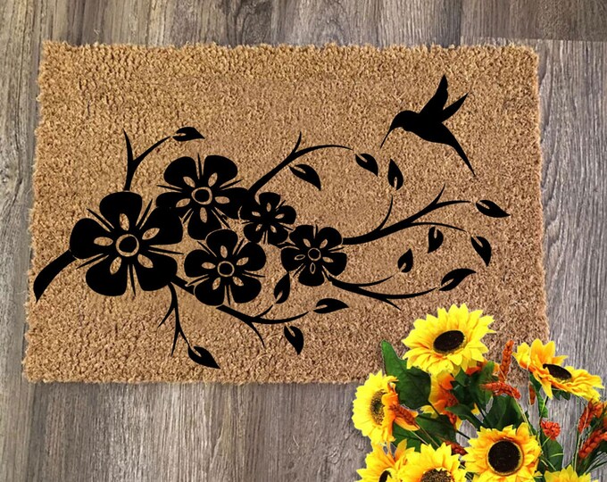 Welcome Birdie Doormat, Funny Doormat, Personalized Gift, Custom Door Mat For Front Door, Painted Doormat