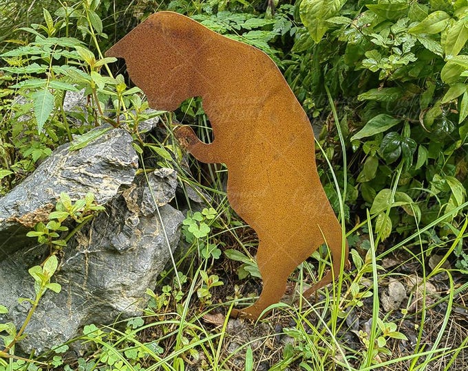 Rusty Metal Cat Garden Stake,  Looking Down Cat Sculpture, Vintage Rusty Iron Cat Stake, Outdoor Yard Art, Vintage Cat Decor, Garden Statue