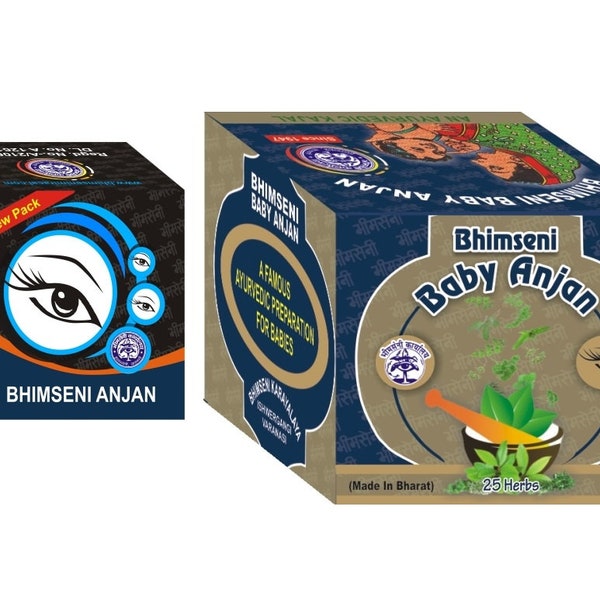 Ayurvedischer Baby-Kajal & Kajal für Erwachsene Anjan Combo Pack Handgefertigter 100% natürlicher schwarzer Kajal Eyeliner schwarzer indischer Vedischer Kajal