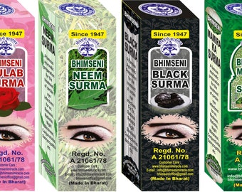 Natural Handmade surma Kajal 100% Natural 6in1 1.5g pack(black,rose,neem,mamira,white,pearl) surma Eyeliner black powder surma eyecare kajal