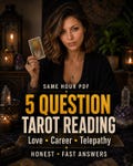 5 Question Tarot Reading Same Hour, Fast Psychic Reading, Love & Career Tarot, Telepathy Insight, Quick Answers PDF product logo
