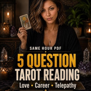 5 Question Tarot Reading Same Hour, Fast Psychic Reading, Love & Career Tarot, Telepathy Insight, Quick Answers PDF