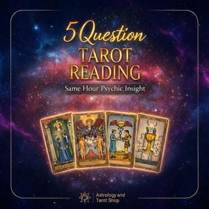 5 Question Tarot Reading Same Hour, Fast Psychic Reading, Love & Career Tarot, Telepathy Insight, Quick Answers PDF
