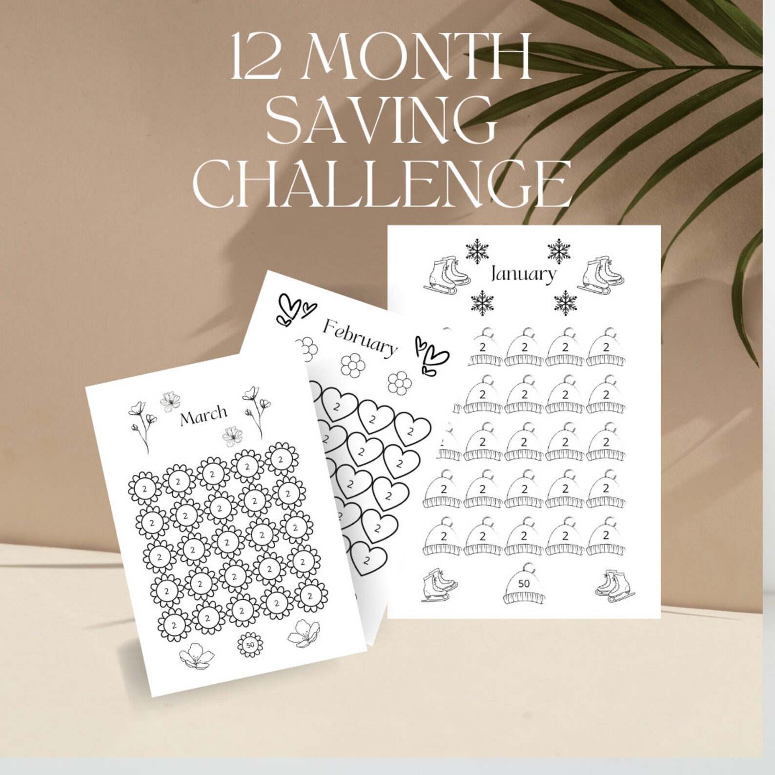 A6 Monthly Savings Challenge Printable, Mini Savings Challenge Bundle ...