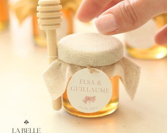 Wedding favor - personalized small jar of honey