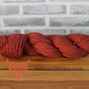 Tussah Silk Yarn with Lurex – 200m/50g – 7 Ply | Silk with Metallic Thread – Luxury Yarn for Knitting, Crochet & Weaving - TL6