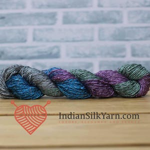 Hilo de seda morera de filamento premium con lúrex – Madeja de 50 g, 150 m – Brillante, resistente y lujoso para tejer, crochet y tejer a máquina - 9