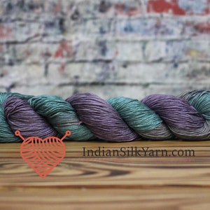 Fingering-Sock weight Silk Yarn 50g/1.75 oz in skeins 250m per Skein for Knitting Crochet Embroidery and other projects 013