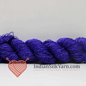 Premium Filament Mulberry Silk Yarn with Lurex – 50g Skein, 150m – Lustrous, Strong, and Luxurious for Knitting, Crochet, and Weaving - 3