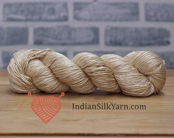 100% Mulberry Silk Yarn– Fingering Sock Weight | 50g Skein(250m) | Baby Weight Yarn for Knitting & Crochet | Soft Lightweight Shiny Yarn QS4