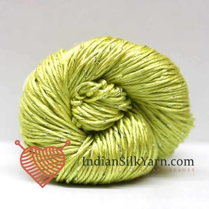 Premium Filament Mulberry Silk Yarn with Lurex – 50g Skein, 150m – Lustrous, Strong, and Luxurious for Knitting, Crochet, and Weaving - 1