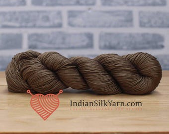 100% Mulberry Silk Yarn– Fingering Sock Weight | 50g Skein(250m) | Baby Weight Yarn for Knitting & Crochet| Soft Lightweight Shiny Yarn QS21