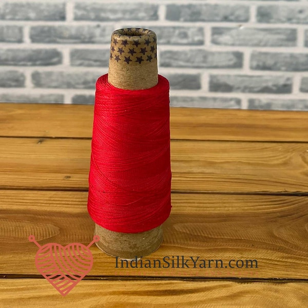 60/2 Pure Mulberry Silk Yarn  in Cone – 1500m (50g) | Fine Lace Weight Mulberry Silk | Weaving, Embroidery, Machine Knitting - Choose colour
