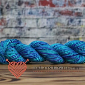 Fingering-Sock weight Silk Yarn 50g/1.75 oz in skeins 250m per Skein for Knitting Crochet Embroidery and other projects 022