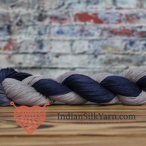 Fingering-Sock weight Silk Yarn 50g/1.75 oz in skeins 250m per Skein for Knitting Crochet Embroidery and other projects 049