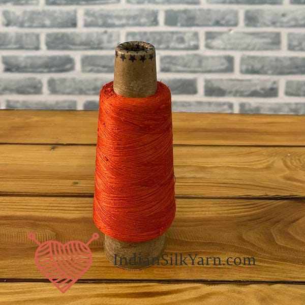 60/2 Pure Mulberry Silk Yarn  in Cone – 1500m (50g) | Fine Lace Weight Mulberry Silk | Weaving, Embroidery, Machine Knitting - Choose colour