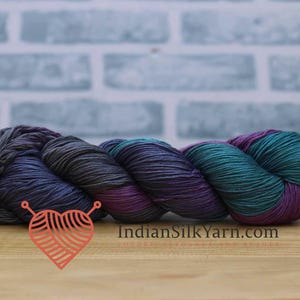 100% Mulberry Silk Yarn– Fingering Sock Weight | 50g Skein(250m) | Baby Weight Yarn for Knitting & Crochet| Soft Lightweight Shiny Yarn QS76