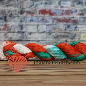Fingering-Sock weight Silk Yarn 50g/1.75 oz in skeins 250m per Skein for Knitting Crochet Embroidery and other projects 001