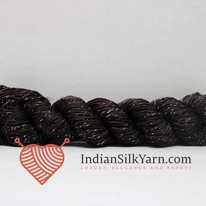 Premium Filament Mulberry Silk Yarn with Lurex – 50g Skein, 150m – Lustrous, Strong, and Luxurious for Knitting, Crochet, and Weaving - 7