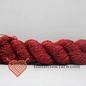 Hilo de seda morera de filamento premium con lúrex – Madeja de 50 g, 150 m – Brillante, resistente y lujoso para tejer, crochet y tejer a máquina - 5