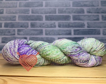 Silk Bourette Yarn 90g/3.2 oz in skeins - 540m per Skein for Knitting/crochet/embroidery (Silk Noil Yarn) - 002