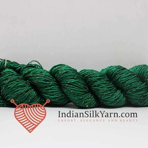 Hilo de seda morera de filamento premium con lúrex – Madeja de 50 g, 150 m – Brillante, resistente y lujoso para tejer, crochet y tejer a máquina - 4
