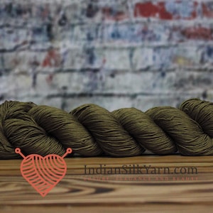 Fingering-Sock weight Silk Yarn 50g/1.75 oz in skeins 250m per Skein for Knitting Crochet Embroidery and other projects 028
