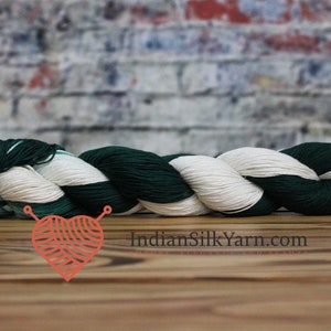 Fingering-Sock weight Silk Yarn 50g/1.75 oz in skeins 250m per Skein for Knitting Crochet Embroidery and other projects 018