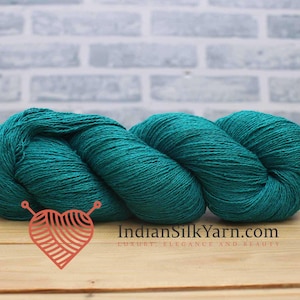 Silk Bourette Yarn 90g/3.2 oz in skeins - 540m per Skein for Knitting/crochet/embroidery (Silk Noil Yarn) - 054