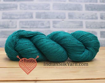 Silk Bourette Yarn 90g/3.2 oz in skeins - 540m per Skein for Knitting/crochet/embroidery (Silk Noil Yarn) - 054