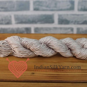 Pure Mulberry Matka Rustic Silk Yarn – 50g Skein, Sport Weight, 150m, Slubby & Natural Texture, Unique Raw Silk for Knitting | Crochet RM06