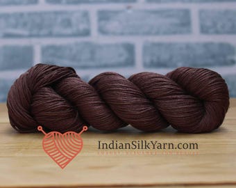 100% Mulberry Silk Yarn– Fingering Sock Weight | 50g Skein(250m) | Baby Weight Yarn for Knitting & Crochet | Soft Lightweight Shiny Yarn QS9