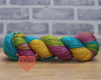100% Mulberry Silk Yarn– Fingering Sock Weight | 50g Skein(250m) | Baby Weight Yarn for Knitting & Crochet| Soft Lightweight Shiny Yarn QS71