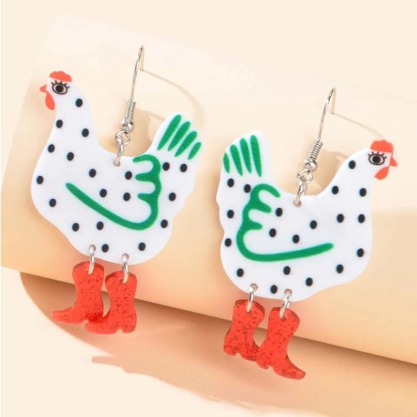 Chicken Earrings - Etsy