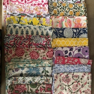 100pc Wholesale Loth Of Indian Handmade Cotton Cloth Napkins Set Eco/Earth Friendly Reusable Cocktail Zero Waste Unpaper Kids Cloth Napkins