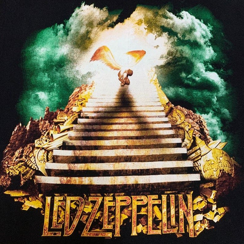 Band Merchandise Zip Hoodie Led Zeppelin Angel Sky Zip Hoodie