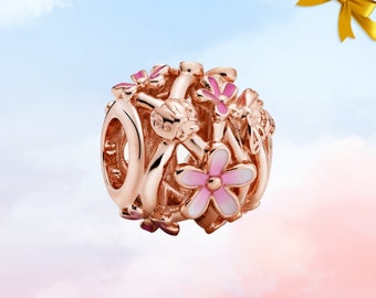 Pandora Rose Charm Fleur De Marguerite Rose Ajour e Etsy France