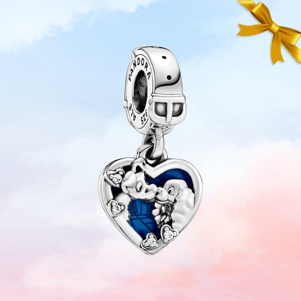 Lady and the Tramp Heart Charm • New Genuine S925 Sterling Silver Charm for Bracelet • Necklace Pendant • Best Gift for Her