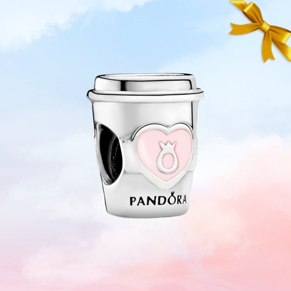 Breloque tasse de café pause • Nouvelle breloque en argent sterling S925 véritable pour bracelet Pandora • Collier pendentif • Meilleur cadeau pour elle