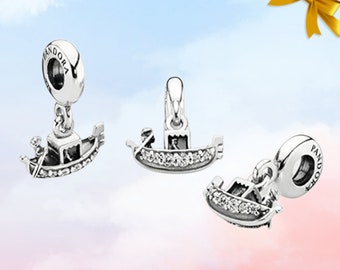 Nuevo dije colgante de góndola de Venecia • Auténtico dije de plata de ley S925 para pulsera Pandora • Colgante de collar • Regalo para ella • Viene en una caja