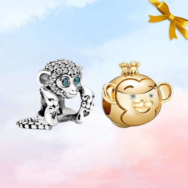 Monkey Charm • New Genuine S925 Sterling Silver Charm for Pandora Bracelet • Necklace Pendant • Gift for Her